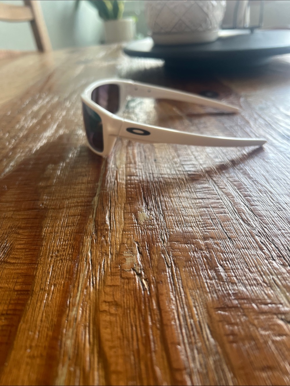 Oakley White Frame Sport Sunglasses with Black Logo